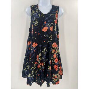 Urban Outfitters Ecote Women Size M Black Floral Clary Godet Trapeze Dress